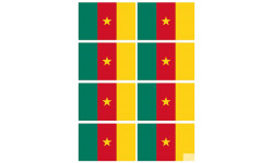 Drapeau Cameroun (8 fois 9.5x6.3cm) - Sticker/autocollant