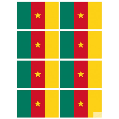 Drapeau Cameroun (8 fois 9.5x6.3cm) - Sticker/autocollant