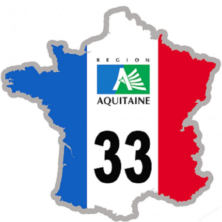 FRANCE 33 Aquitaine - 10x10cm - Sticker/autocollant