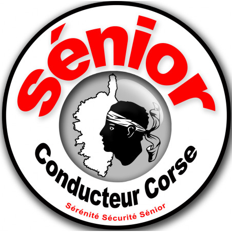 conducteur Sénior ile Corse (10x10cm) - Sticker/autocollant