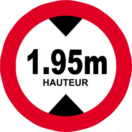 hauteur de passage maximum (1.95m - 20cm) - Sticker/autocollant