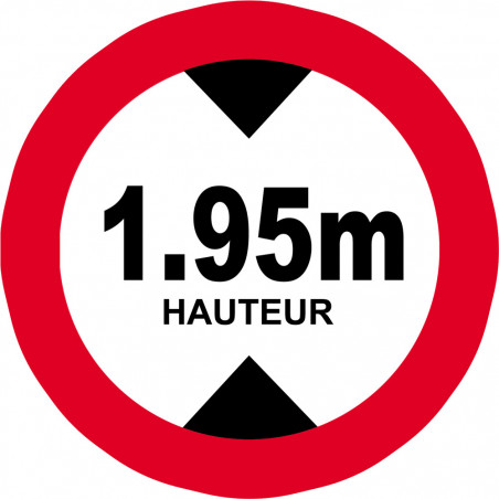 hauteur de passage maximum (1.95m - 10cm) - Sticker/autocollant