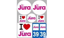 Département 39 le Jura (8 autocollants variés) - Sticker/autocollant