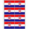 Drapeau Croatie (8 fois 9.5x6.3cm) - Sticker/autocollant