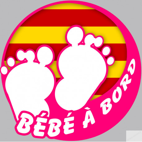 bébé à bord Catalanne - 10cm - Sticker/autocollant