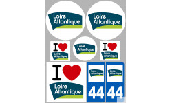 Département 44 la Loire Atlantique (8 autocollants variés) - Sticker/autocollant