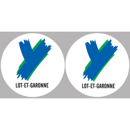 Département 47 le Lot et Garonne (2 fois 10cm) - Sticker/autocollant