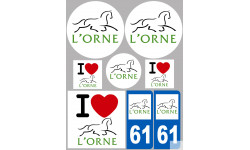 Département 61 l'Orne (8 autocollants variés) - Sticker/autocollant