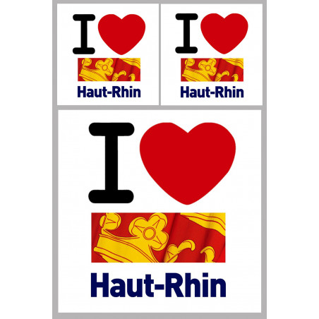 Département 68 le Haut-Rhin (1fois 10cm 2fois 5cm) - Sticker/autocollant