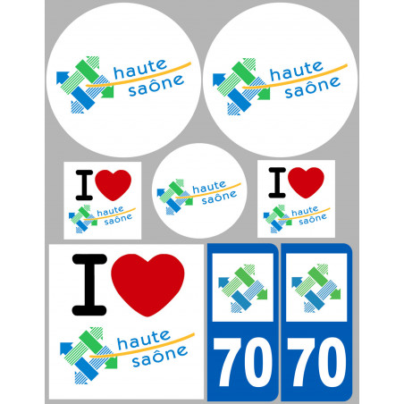 Haute Saône (8 autocollants variés) - Sticker/autocollant