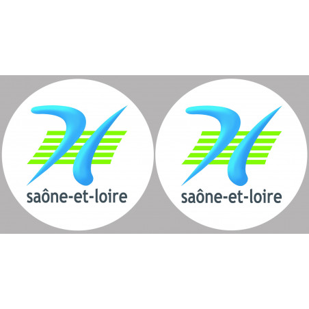 Département 71 la Saône et Loire (2 fois 10cm) - Sticker/autocollant