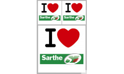 Département 72 la Sarthe (1fois 10cm 2fois 5cm) - Sticker/autocollant