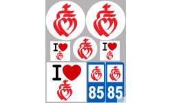 Département 85 la Vendée (8 autocollants variés) - Sticker/autocollant