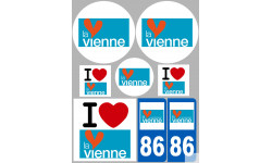 Département 86 la Vienne (8 autocollants variés) - Sticker/autocollant