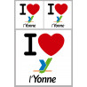 Département 89 l'Yonne (1fois 10cm 2fois 5cm) - Sticker/autocollant