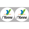 Département 89 l'Yonne (2 fois 10cm) - Sticker/autocollant