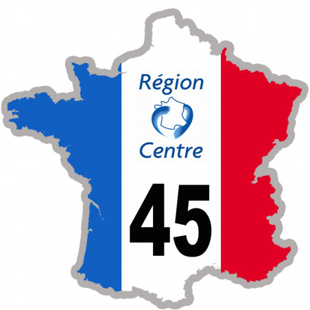 FRANCE 45 région Centre (20x20cm) - Sticker/autocollant