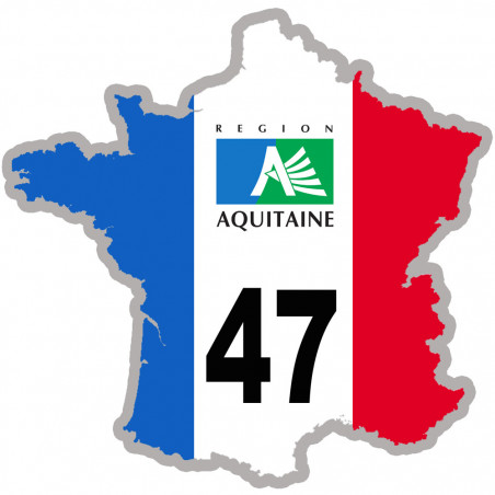 FRANCE 47 Aquitaine (5x5cm) - Sticker/autocollant