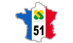 FRANCE 51 Champagne Ardenne (20x20cm) - Sticker/autocollant