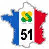 FRANCE 51 Champagne Ardenne (15x15cm) - Sticker/autocollant