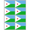 Drapeau Djibouti (8 stickers 9.5x6.3cm) - Sticker/autocollant