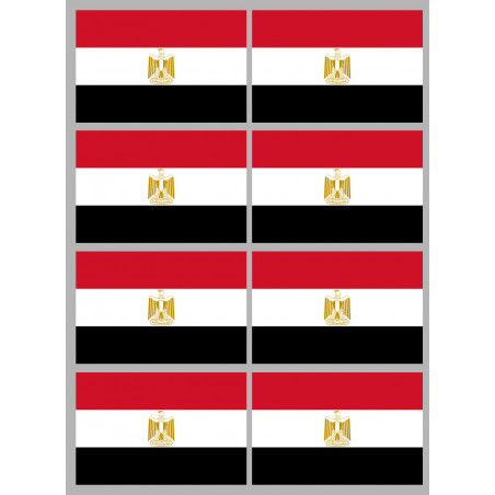 Drapeau Egypte (8 stickers 9.5x6.3cm) - Sticker/autocollant