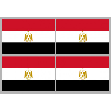 Drapeau Egypte (4 stickers 9.5x6.3cm) - Sticker/autocollant