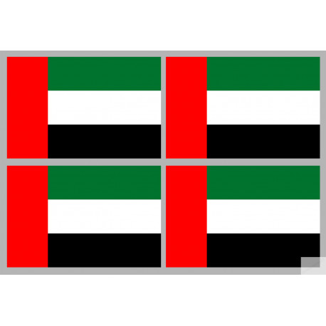 Drapeau Émirats arabes unis (4 stickers 9.5x6.3cm) - Sticker/autocollant