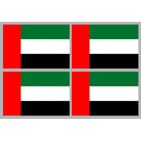 Drapeau Émirats arabes unis (4 stickers 9.5x6.3cm) - Sticker/autocollant