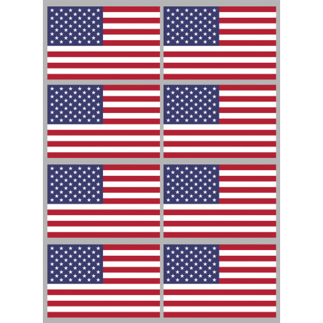 Drapeau États-Unis (8 stickers 9.5x6.3cm) - Sticker/autocollant