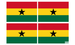 Drapeau Ghana (4 stickers 9.5x6.3cm) - Sticker/autocollant