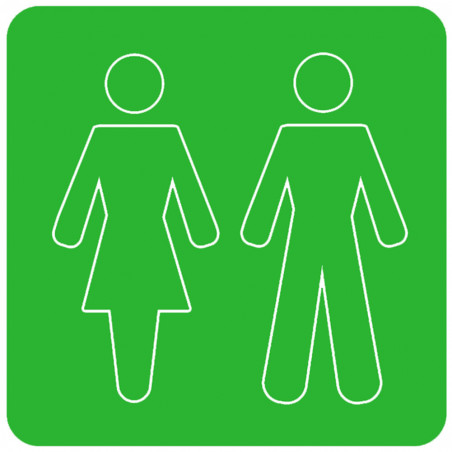 WC, toilette vert (10x10cm) - Sticker/autocollant