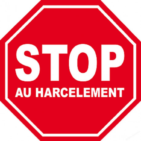 harcèlement STOP - 10x10cm - Sticker/autocollant