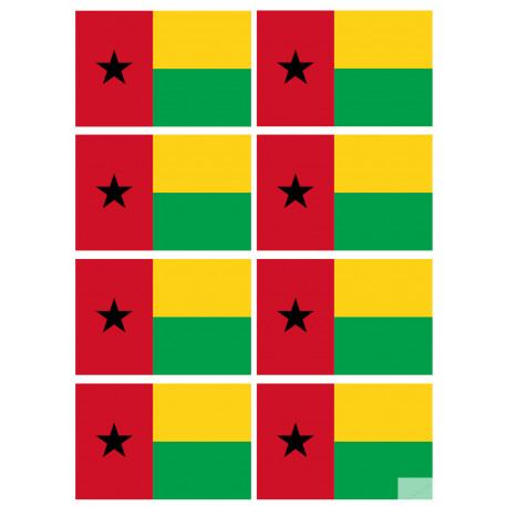 Drapeau Guinée Bissau (8 stickers 9.5x6.3cm) - Sticker/autocollant