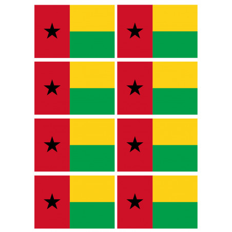 Drapeau Guinée Bissau (8 stickers 9.5x6.3cm) - Sticker/autocollant