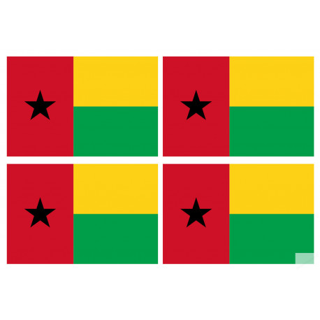 Drapeau Guinée Bissau (4 stickers 9.5x6.3cm) - Sticker/autocollant