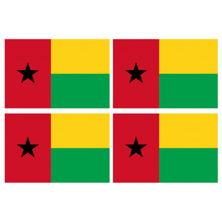 Drapeau Guinée Bissau (4 stickers 9.5x6.3cm) - Sticker/autocollant