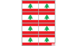 Drapeau Liban (8 fois 9,5x6,3cm) - Sticker/autocollant