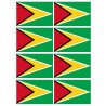 Drapeau Guyana - (8 stickers 9.5x6.3cm) - Sticker/autocollant