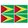 Drapeau Guyana - (4 stickers 9.5x6.3cm) - Sticker/autocollant