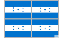 Drapeau Honduras - (4 stickers 9.5x6.3cm) - Sticker/autocollant