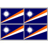 Drapeau îles Marshall - (4 stickers 9.5x6.3cm) - Sticker/autocollant