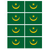 Drapeau Mauritanie (8 fois 9.5x6.3cm) - Sticker/autocollant