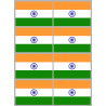 Drapeau Inde (8 fois 9.5x6.3cm) - Sticker/autocollant