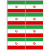 Drapeau Iran (8 fois 9.5x6.3cm) - Sticker/autocollant