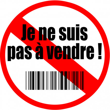 je ne suis pas à vendre (10x10cm) - Sticker/autocollant