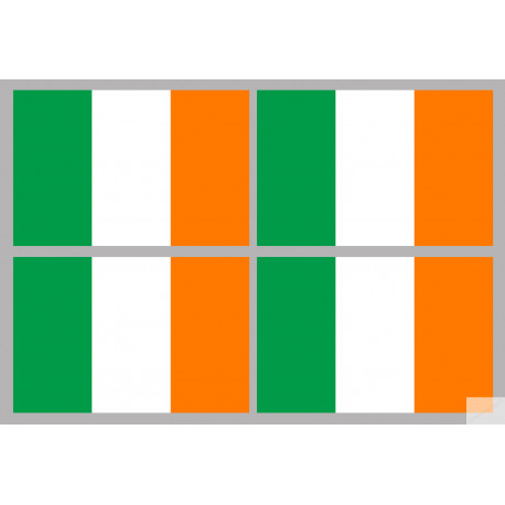 Drapeau Irlande (4 fois 9.5x6.3cm) - Sticker/autocollant