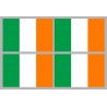 Drapeau Irlande (4 fois 9.5x6.3cm) - Sticker/autocollant