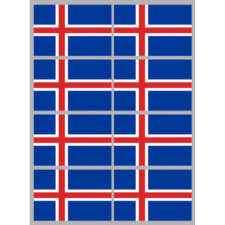 Drapeau Islande (8 fois 9.5x6.3cm) - Sticker/autocollant