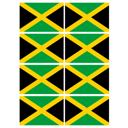 Drapeau Jamaïque (8 fois 9.5x6.3cm) - Sticker/autocollant